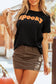 Blueberi B Women's SPOOKY Round Neck Short Sleeve T-Shirt Polyester Cotton Elastane Size S-XL