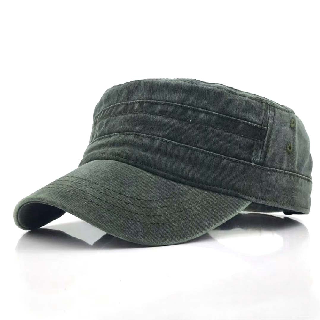 Military Inspired Distressed Wash Unstructured Low Profile Antique Bronze Clasp Cadet Cap | One Size Teen–Adult