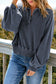 Blueberi B Women’s Quarter-Snap Collared Long Lantern Sleeve Sweatshirt Polyester Elastane Size S- 2XL