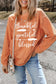 Blueberi B Women’s Letter Graphic Round Neck Long Sleeve Sweatshirt Polyester Size S-2XL