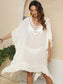 Blueberi B Women's Cutout Ruffled Half Sleeve Cover-Up Polyester One Size