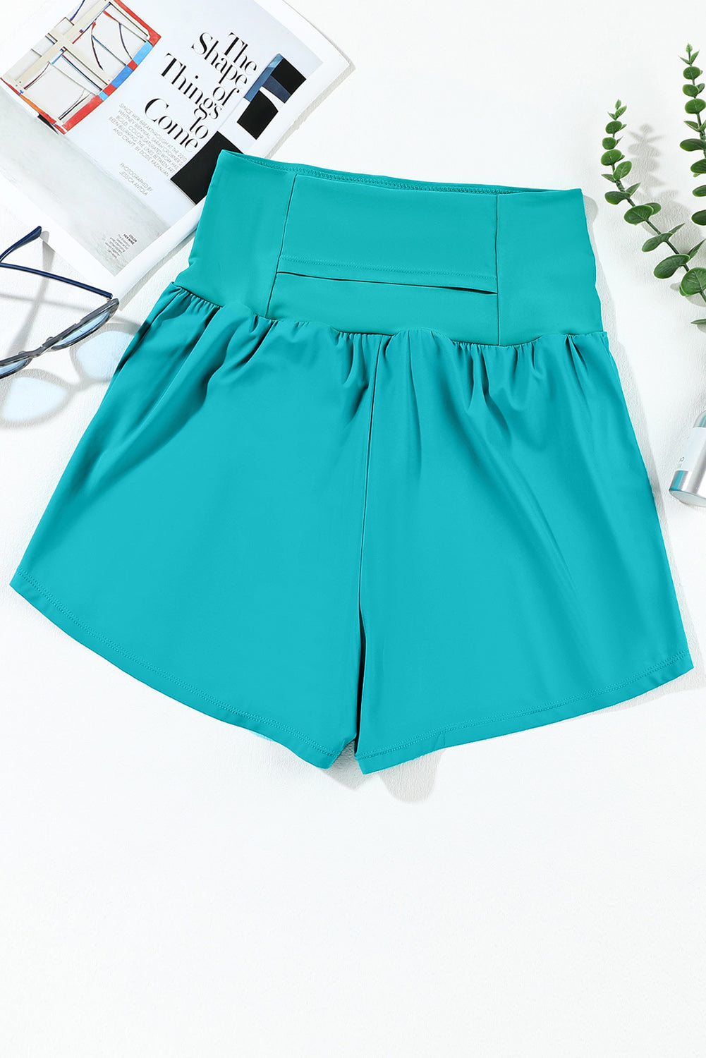 Blueberi B Women’s Pocketed High Waist Swim Shorts Polyamide Elastane Size S-XL