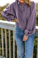 Blueberi B Women’s Quarter-Snap Collared Long Lantern Sleeve Sweatshirt Polyester Elastane Size S- 2XL