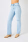 Judy Blue Women’s Full Size High Waist Distressed Straight Jeans Cotton Polyester Spandex Size S-24W