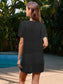 Blueberi B Women’s Openwork Round Neck Short Sleeve Cover-UP Viscose Size S-XL