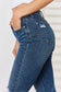Judy Blue Women’s Full Size Mid Waist Distressed Slim Jeans Cotton Polyester Spandex Size 0-24W