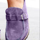 Blueberi B Round Toe Low Heel Buckle Loafers Elastomer PU Leather Size 4-11