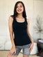 Basic Bae Women’s Full Size Square Neck Wide Strap Tank Nylon Spandex Size S-3XL