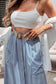 Blueberi B Women’s Frill Midi Skirt with Pockets Lyocell Size S-XL