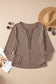 Blueberi B Women’s Notched Long Sleeve Top Polyester Cotton Size S-XL