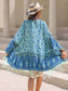 Blueberi B Women's Fringe Printed Open Front Cover-Up Viscose Size S-XL