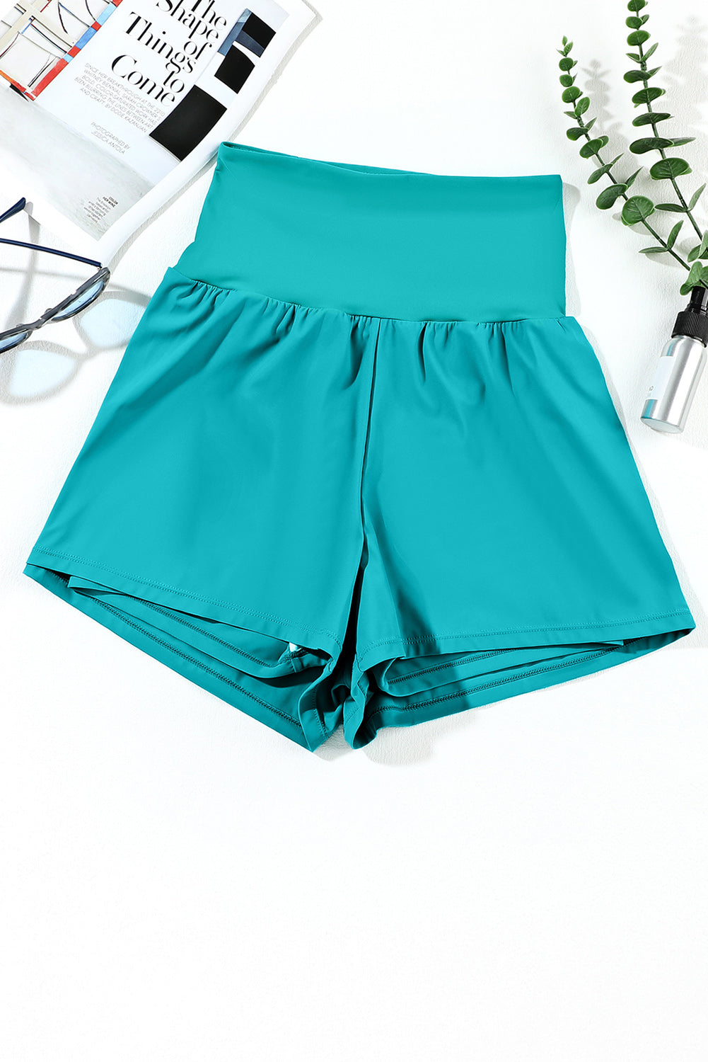 Blueberi B Women’s Pocketed High Waist Swim Shorts Polyamide Elastane Size S-XL