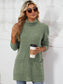 Blueberi B Women’s Slit Mock Neck Long Sleeve T-Shirt Rayon Polyester Spandex Size S-2XL