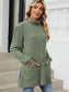 Blueberi B Women’s Slit Mock Neck Long Sleeve T-Shirt Rayon Polyester Spandex Size S-2XL