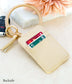 Gold Hardware Key Ring Wristlet Wallet Bracelet with Tassel & 5 Pockets | 4" x 3"