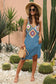 Blueberi B Women's Geometric V-Neck Spaghetti Strap Cover Up Dress Acrylic Polyester One Size