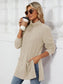 Blueberi B Women’s Slit Mock Neck Long Sleeve T-Shirt Rayon Polyester Spandex Size S-2XL