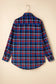 Blueberi B Women’s Pocketed Plaid Collared Neck Long Sleeve Shacket Polyester Size S-XL