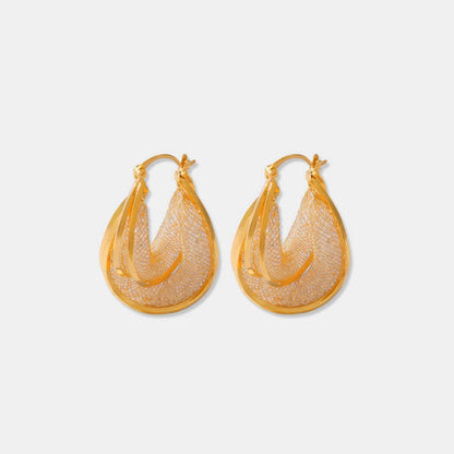 Women's Copper Glass Stone U Shape Earrings