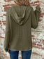 Blueberi B Women’s Waffle Knit Long Sleeve Drawstring Hooded Top Polyester Elastane S-2XL