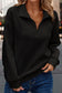 Blueberi B Women’s Half Zip Drop Shoulder Long Sleeve Sweatshirt Polyester Spandex Size S-2XL