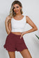 Blueberi B Women's Full Size Drawstring Ruffle Hem Shorts Cotton Size S-3XL