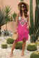 Blueberi B Women's Geometric V-Neck Spaghetti Strap Cover Up Dress Acrylic Polyester One Size