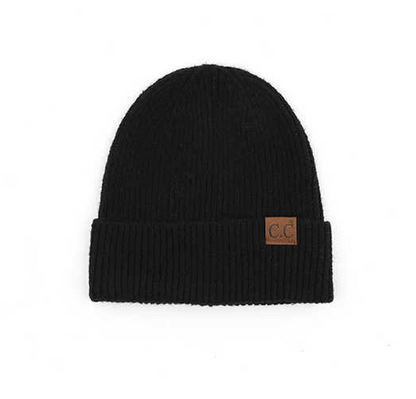 C.C® Recycled Polyester Cashmere Wool Fine Yarn Cuffed Beanie | One Size