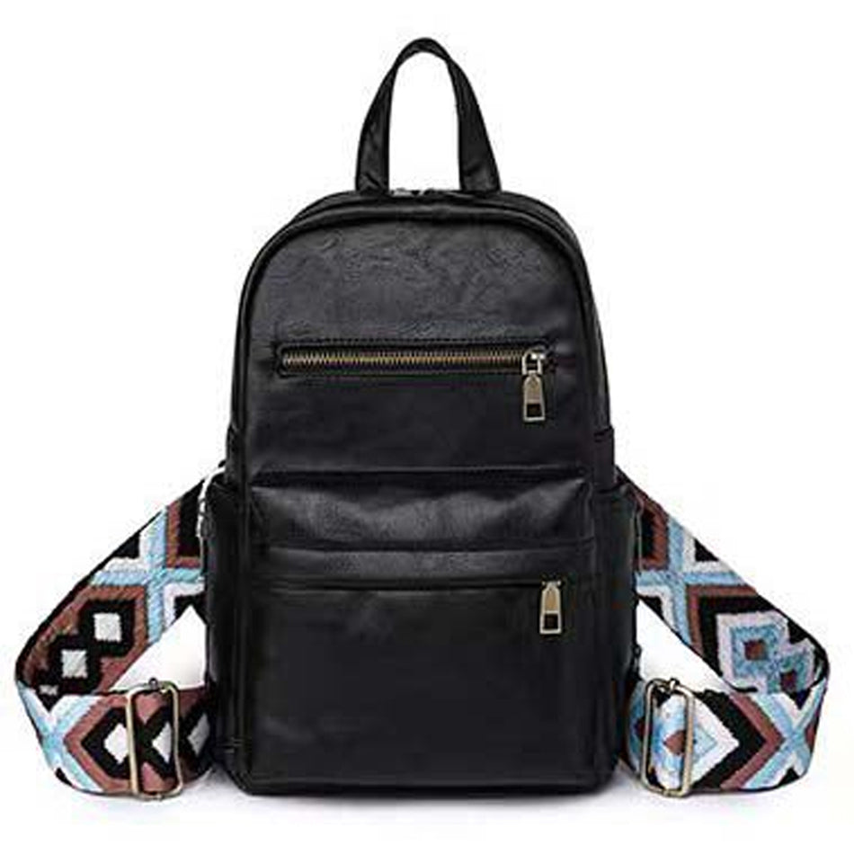 Alba Vegan PU Leather Convertible Backpack Sling Bag with Guitar Straps