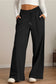 Blueberi B Women’s Drawstring Elastic Waist Wide Leg Pants Polyester Size S-2XL
