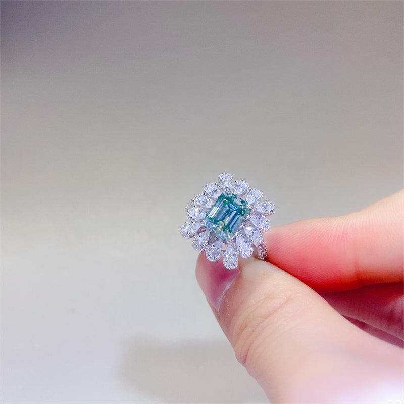 Women's 1 Carat Moissanite 925 Sterling Silver Ring