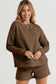 Double Take Women’s Full Size Texture Long Sleeve Top and Drawstring Shorts Set Polyester Spandex Size S-3X
