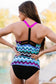 Blueberi B Women's Scoop Neck Sleeveless Printed Swim Top Polyester Spandex Size S-2XL
