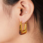 Women's Resin Copper U Shape Earrings