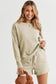 Double Take Women’s Full Size Texture Long Sleeve Top and Drawstring Shorts Set Polyester Spandex Size S-3X