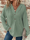 Blueberi B Women’s Waffle Knit Long Sleeve Drawstring Hooded Top Polyester Elastane S-2XL