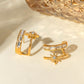Women’s Stainless Steel Zircon Double-Layered Earrings