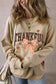 Blueberi B Women’s THANKFUL Bow Round Neck Long Sleeve Sweatshirt Polyester Cotton Size S-XL