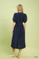 Blueberi Boutique navy midi dress back view