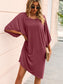 Blueberi B Women’s Ivy Lane Round Neck Three-Quarter Sleeve Tee Dress Polyester Spandex Size S-L