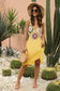 Blueberi B Women's Geometric V-Neck Spaghetti Strap Cover Up Dress Acrylic Polyester One Size