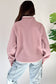 Blueberi B Women’s Half Snap Long Sleeve Sweatshirt with Side Slit Pockets Polyester Size S-XL