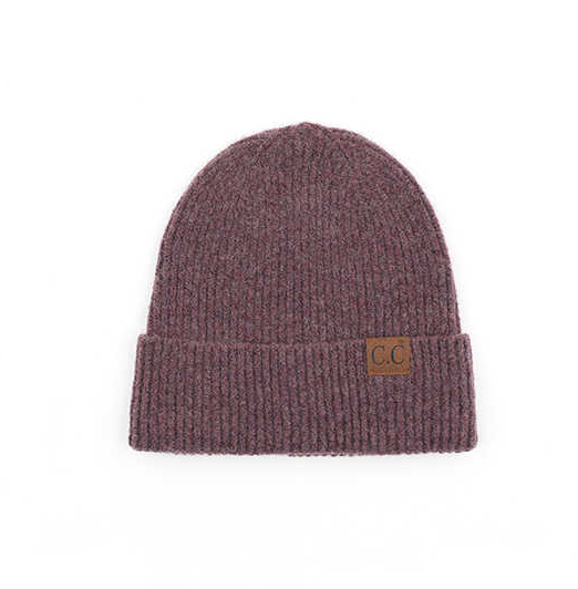 C.C® Recycled Polyester Cashmere Wool Fine Yarn Cuffed Beanie | One Size