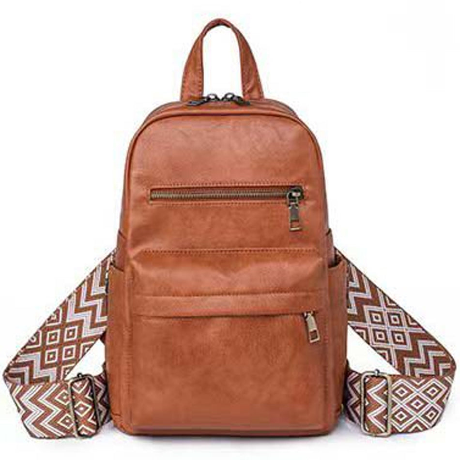 Alba Vegan PU Leather Convertible Backpack Sling Bag with Guitar Straps