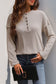 Blueberi B Women's Slit Half Button Long Sleeve T-Shirt Polyester Elastane Size S-XL
