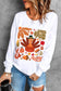 Blueberi B Women’s Graphic Round Neck Long Sleeve Turkey Sweatshirt Polyester Cotton S-2XL