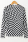 Blueberi B Women’s Checkered Mock Neck Long Sleeve Blouse Polyester Elastane Size S-XL