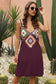 Blueberi B Women's Geometric V-Neck Spaghetti Strap Cover Up Dress Acrylic Polyester One Size