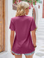 Double Take Women’s Ruched V-Neck Short Sleeve T-Shirt Polyester Rayon Spandex Size S-2XL