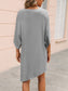 Blueberi B Women’s Ivy Lane Round Neck Three-Quarter Sleeve Tee Dress Polyester Spandex Size S-L